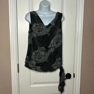 Reitmans Women's Sleeveless Cowl Neck Chic Glam Sparkly Top Tank Size M